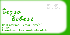 dezso bebesi business card